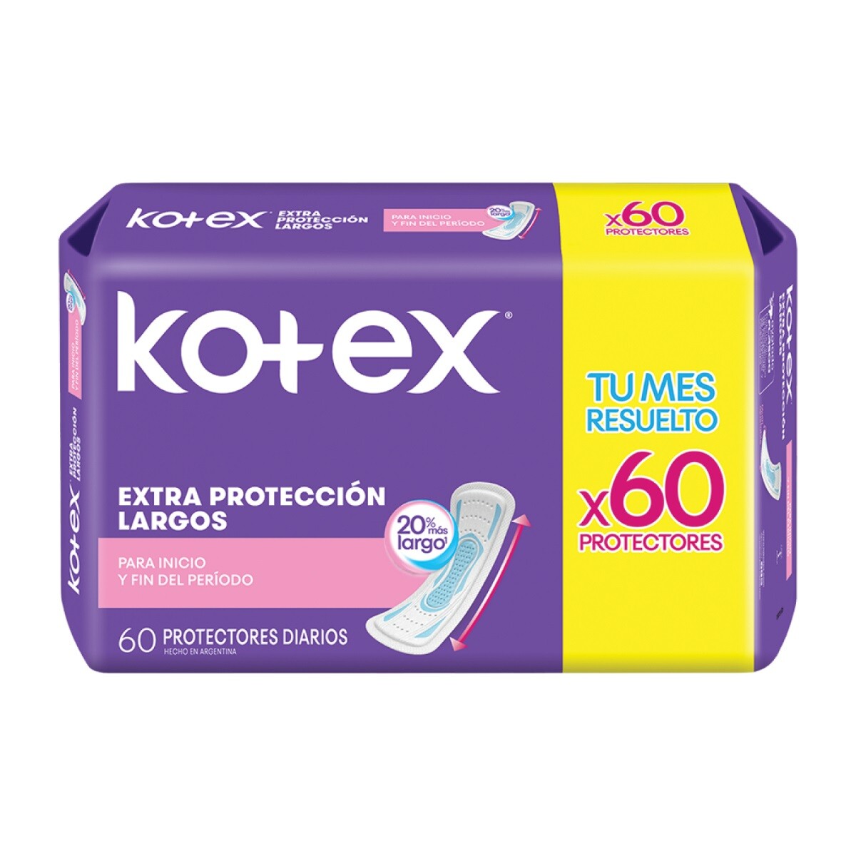 Kotex extra proteccion largos x 60 unidades